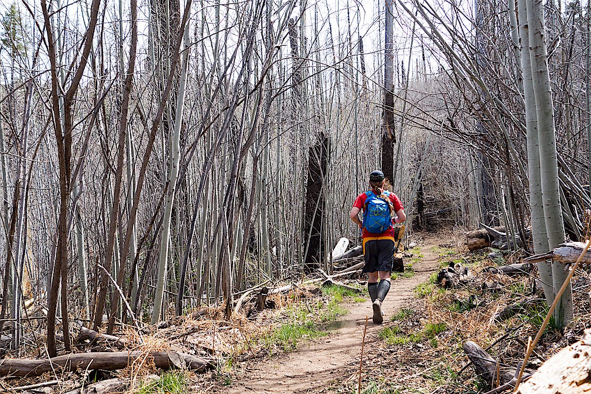 Going for a run on the Aspen Trail. April 2014