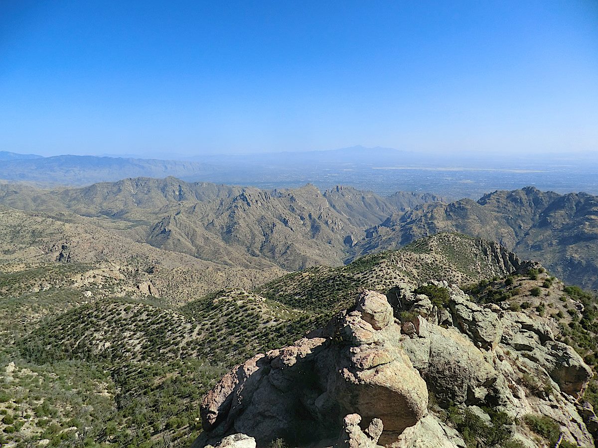 Looking toward lower Sabino Canyon and Tucson from Brinkley Point. May 2012