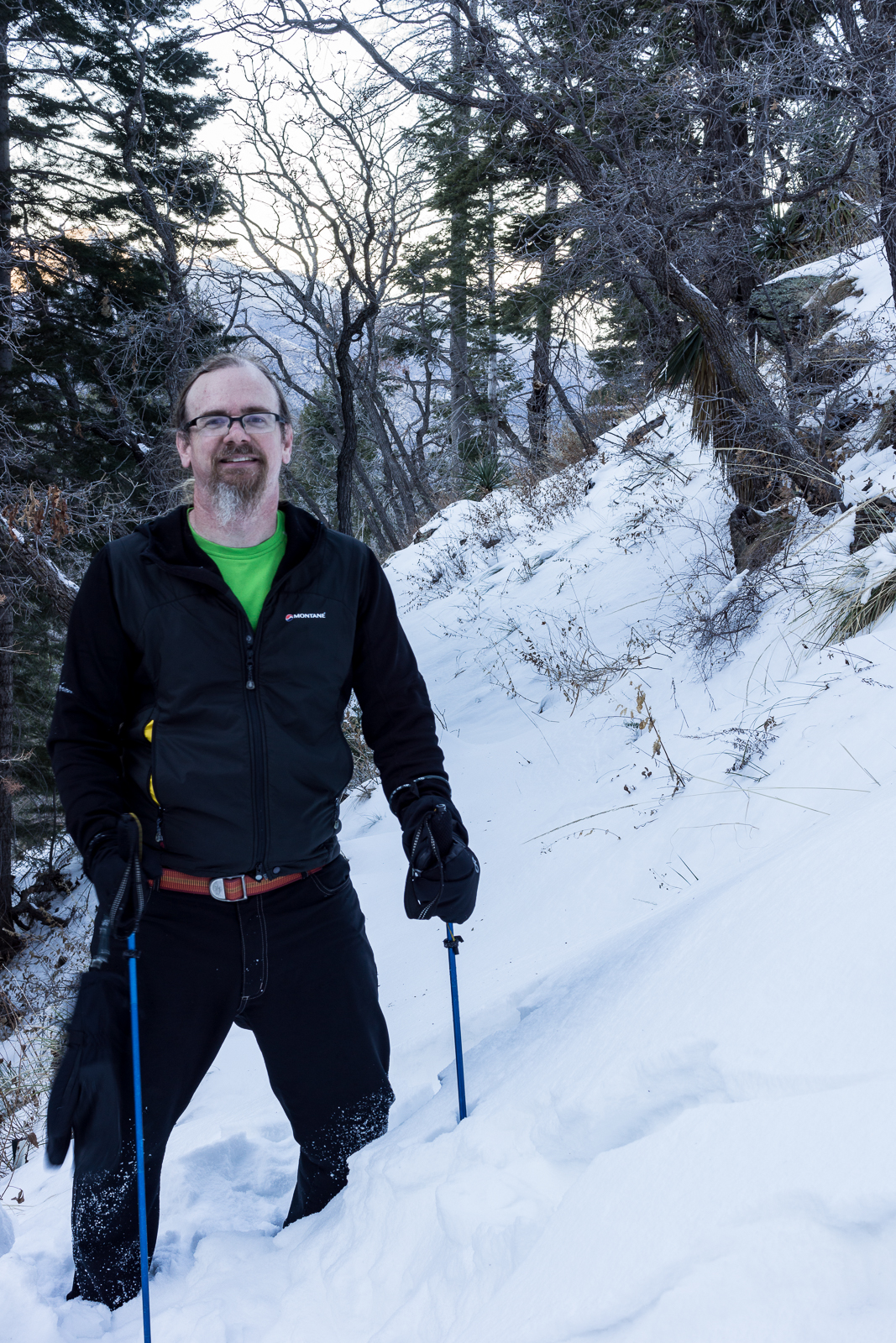Enjoying the snow on the Butterfly Trail. December 2015.