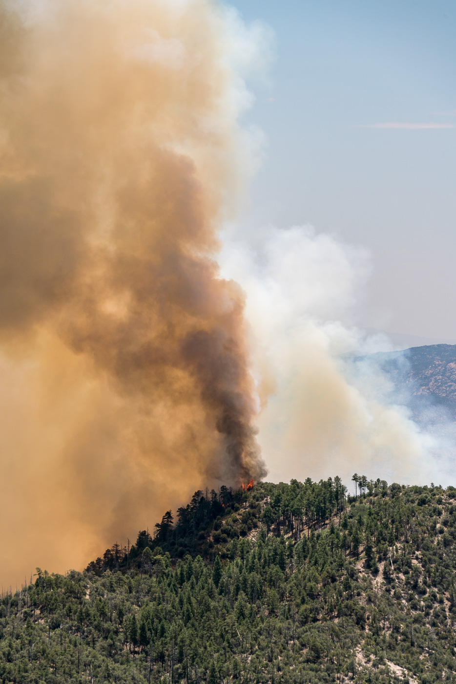 Smoke and flames from the Burro Fire. July 2017.