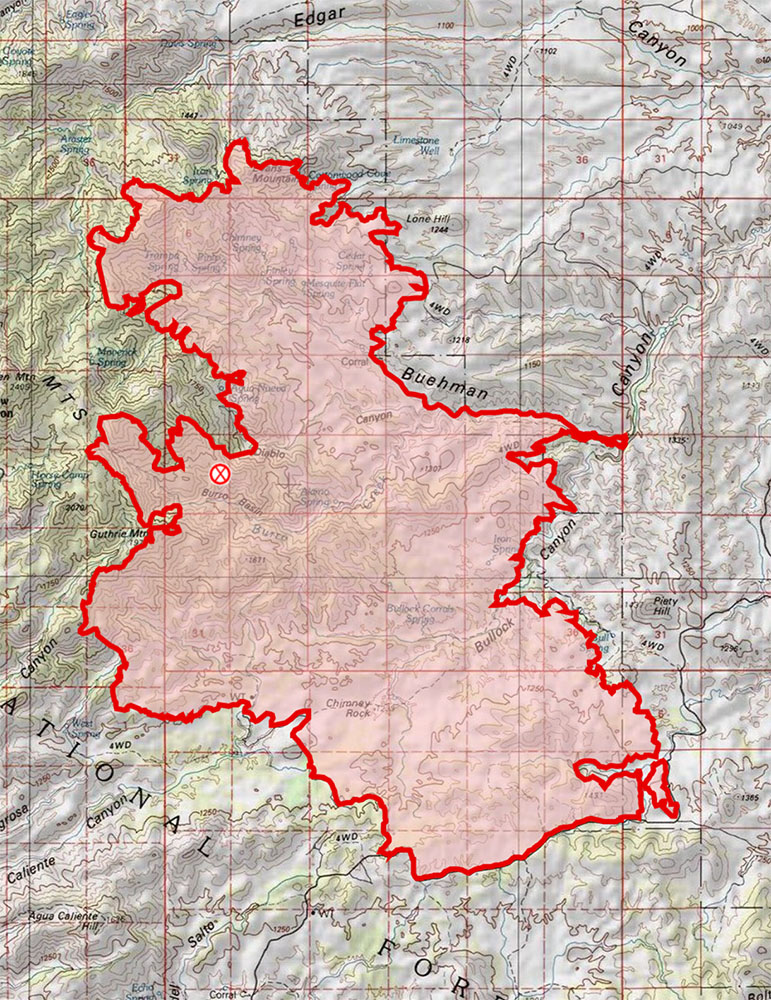 Burro Fire Map 7/5/2016. July 2017.
