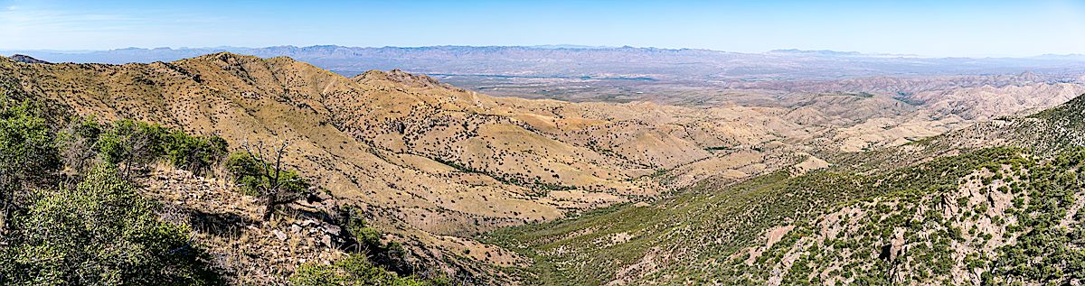 A view of Evans Mountain and Buehman Canyon from the current end of the Upper Brush Corral Trail. May 2018.