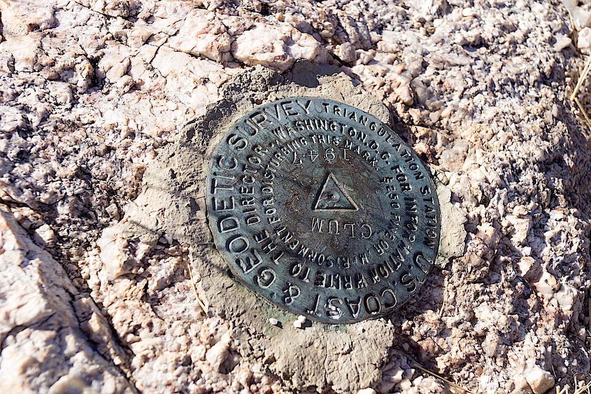 Agua Caliente Hill Survey Marker. December 2013.