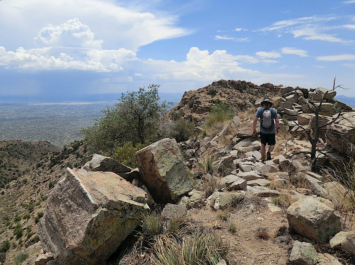 Hiking along the ridge to Gibbon Mountain. July 2012.