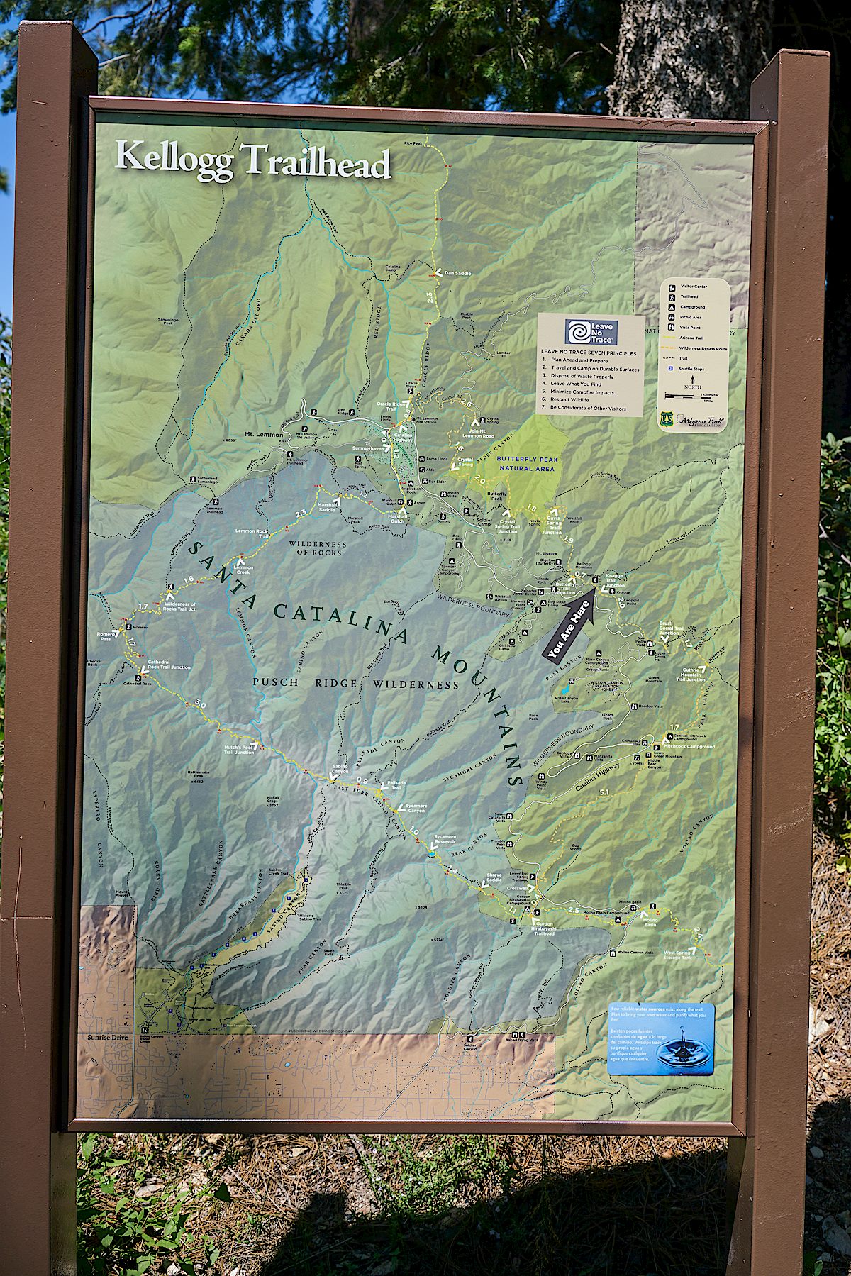The large sign at the trailhead for many years. March 2014.