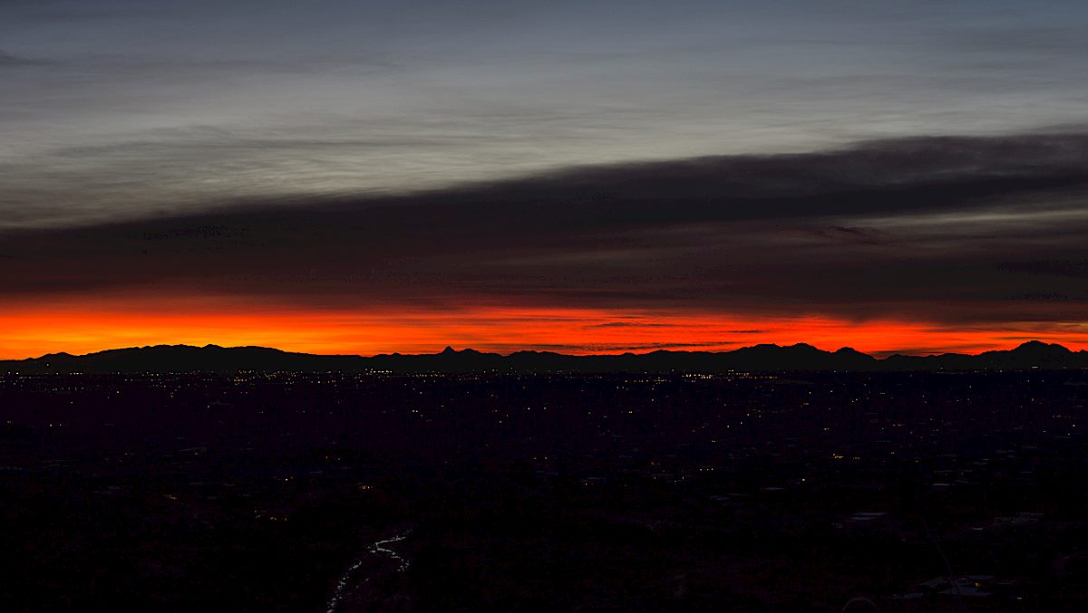 Sunset from the La Milagrosa Trail. December 2014.