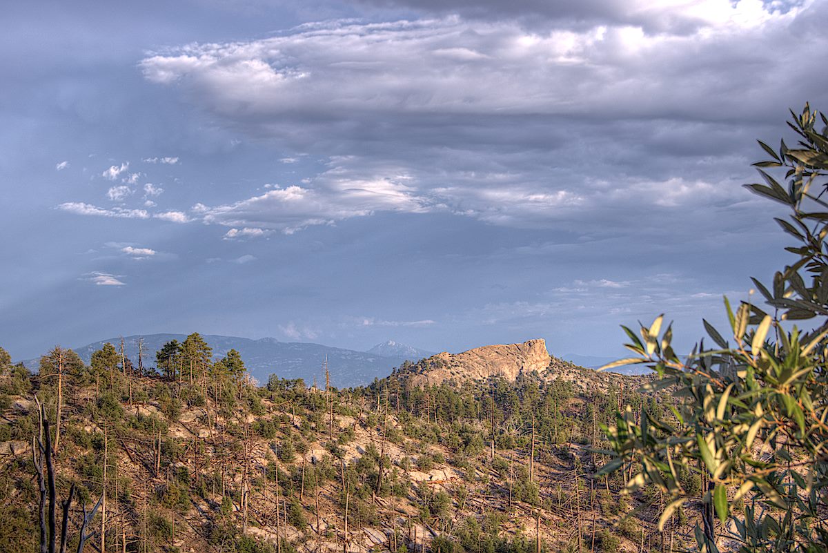 Lizard rock from the east ridge of Sycamore Canyon. July 2013.