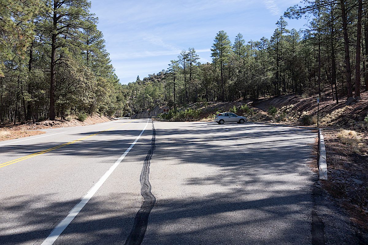 Highway sign for the Lower Green Mountain Trailhead (the Bug Spring and Green Mountain Trails leave from this trailhead). September 2014.