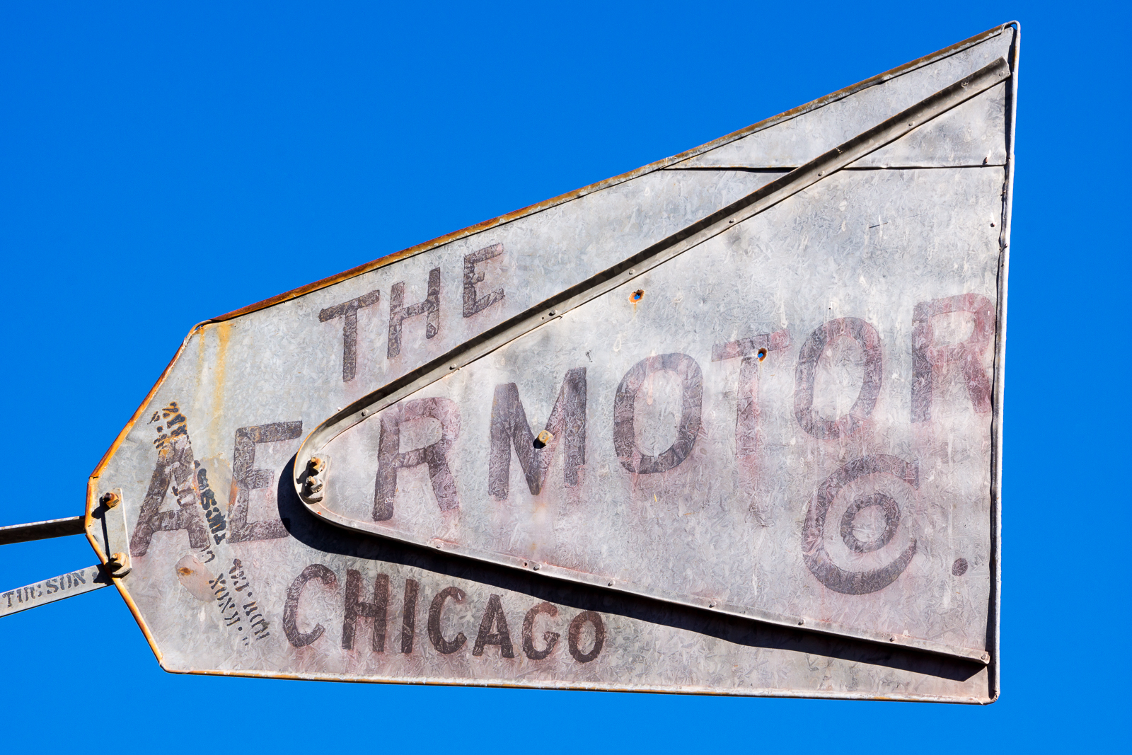 Aermotor Windmill Vane - on the Arizona Trail in Oracle State Park. December 2015.