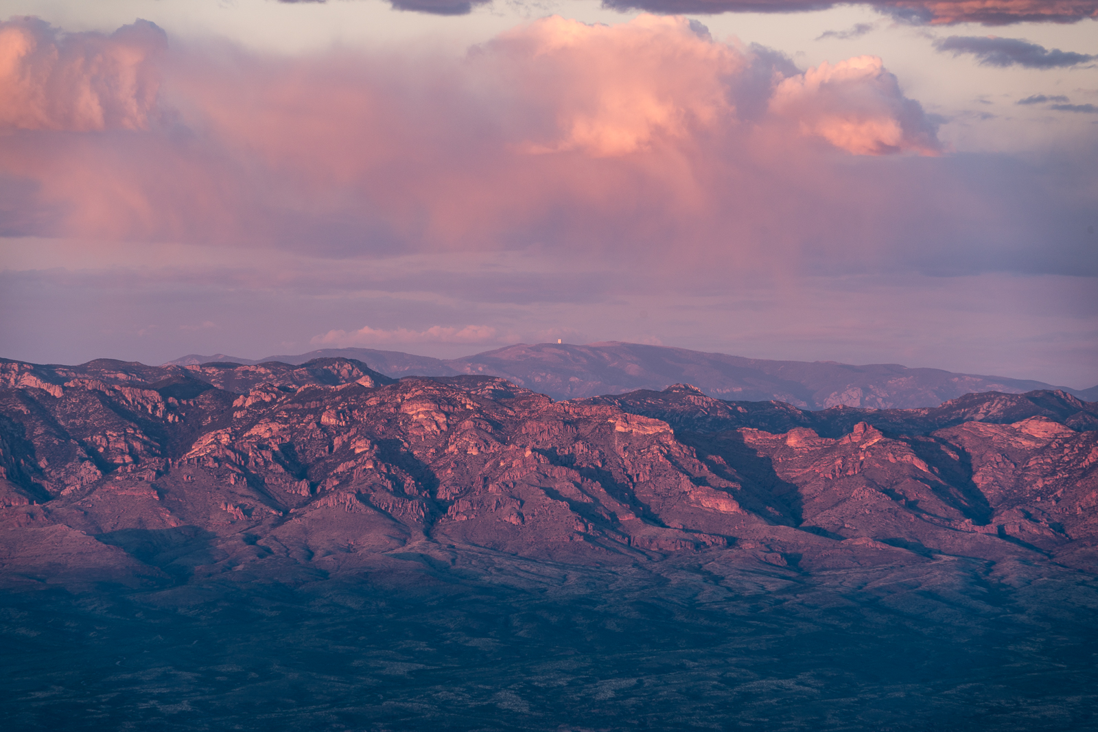 The Galiuro Mountains with Mount Graham in the background -  from Point 5817. April 2016. 