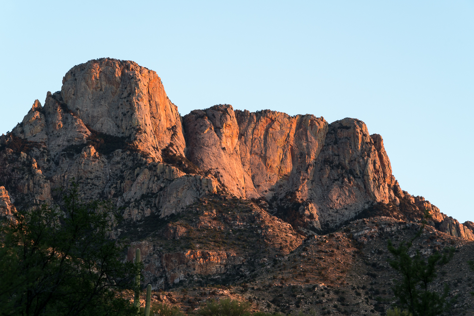 Table Mountain in the sunset from Alamo Canyon - Catalina State Park. April 2016.