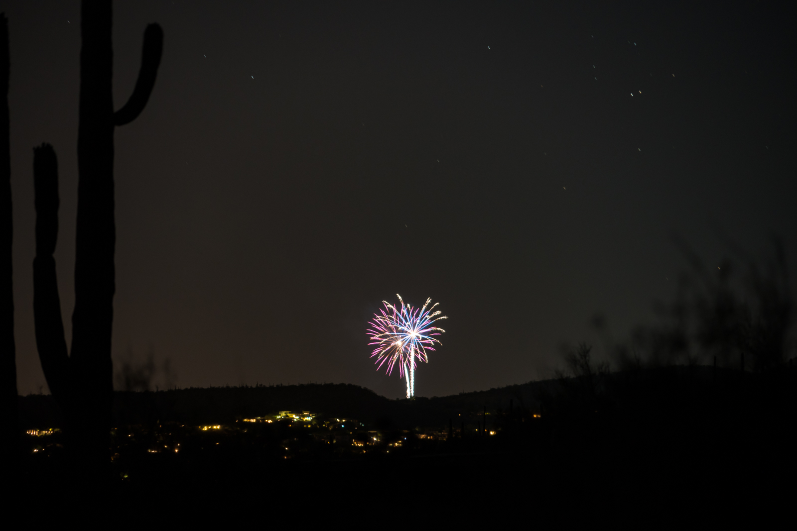 Unexpected April fireworks - taken from the Sabino Canyon Recreation Area. April 2016.