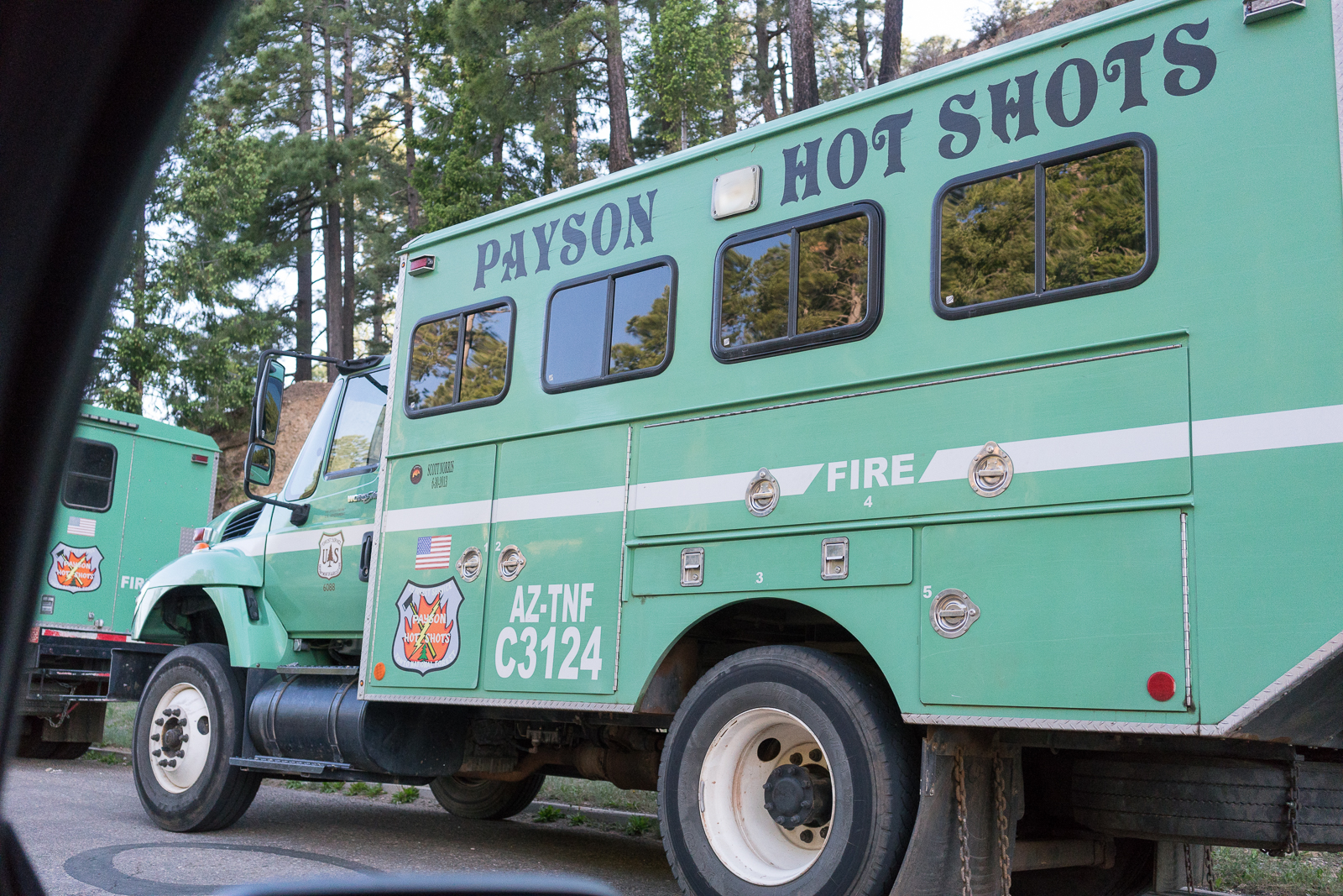 Payson Hot Shots vehicle at the Box Camp Trailhead. May 2016.