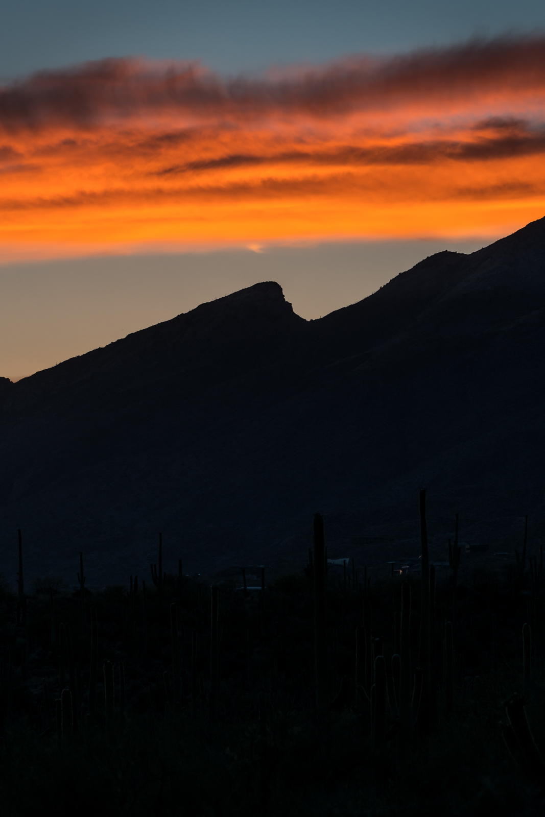Sunset color above Pontatoc Ridge. May 2016.