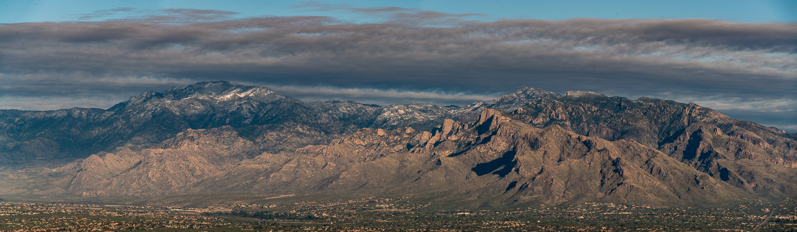 Santa Catalina Mountains from Panther Peak in the Tucson Mountains. January 2017.
