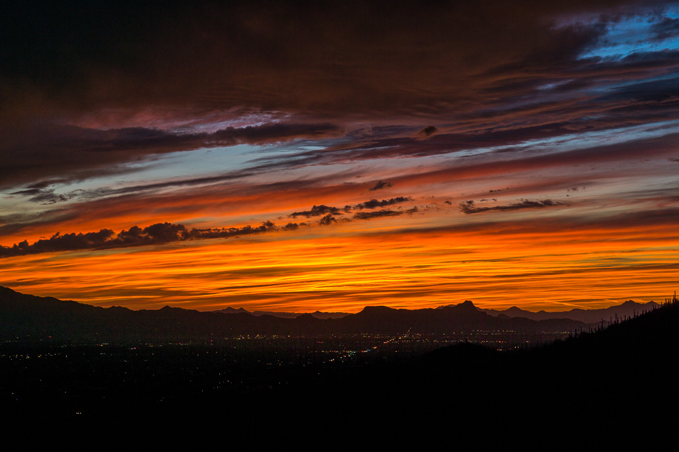 Sunset from the Pontatoc Canyon Trail. March 2017.