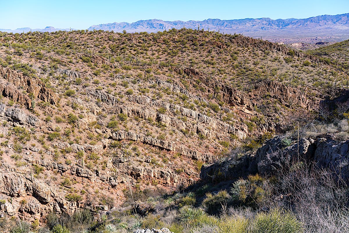 Looking north across Edgar Canyon on the proposed SunZia route. February 2018.