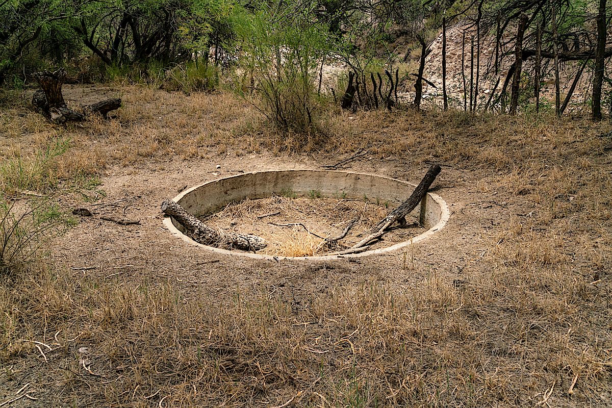 Dry tank in the Peck Spring Area. July 2018.