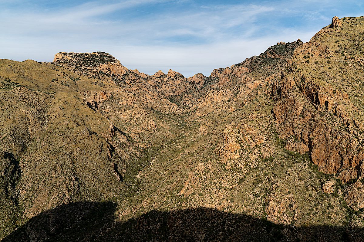 Looking up Pima Canyon from the Rosewood Point area. December 2018.