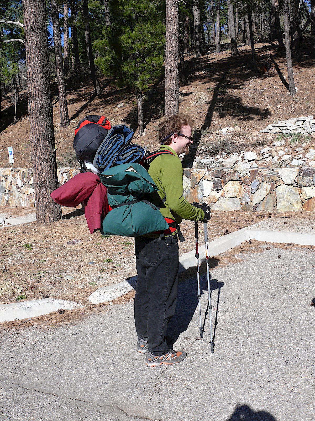 The closest you are going to get to camping at the Box Camp Trailhead is loading up your gear and hiking in! March 2008.