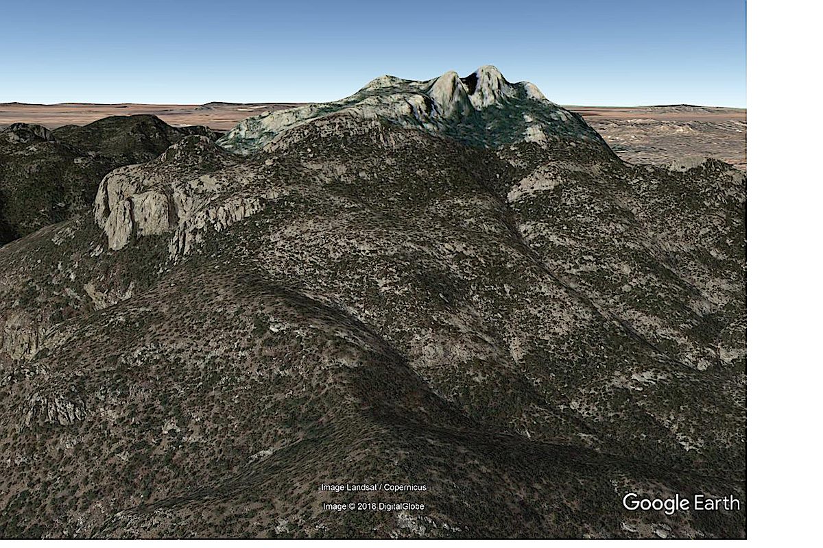 Google Earth - Cathedral Rock area with complete imagery. January 2019.