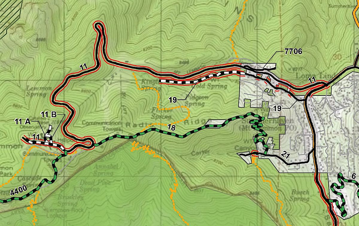 FR18 as shown on the maps in the Santa Catalina Ranger District Motorized Travel System NEPA documents. February 2019.