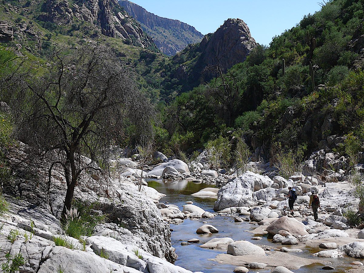 Hiking down Sabino Canyon. September 2006.