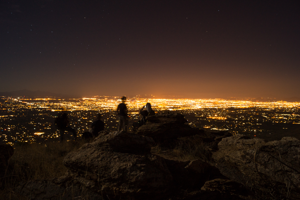 Tucson lights - enjoying warm May temps on Point 4981. May 2013.