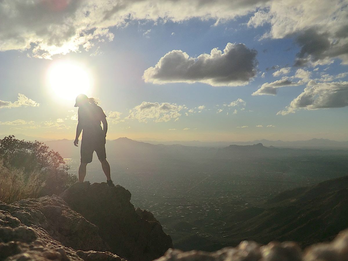Stunning light at the top of the cliffs - another great day in the Santa Catalina Mountains. November 2012.