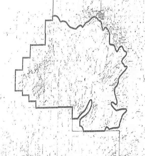 Map of the Pusch Ridge Wilderness included will the proposal for creation of the Wilderness Area - note the distinctive shape of Sabino Canyon which is exluded from the Wilderness Area. April 2017.