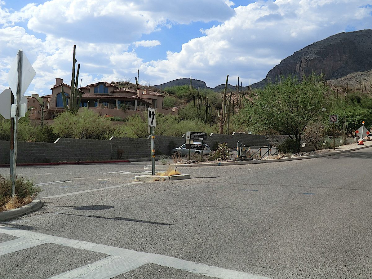 Richard McKee Finger Rock Trailhead - parking for the Pontatoc and Finger Rock Trails. May 2015.