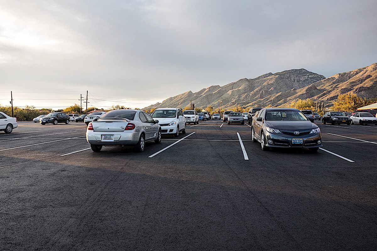 Sabino Canyon Parking Area - looking towards Pontatoc Ridge. January 2014.